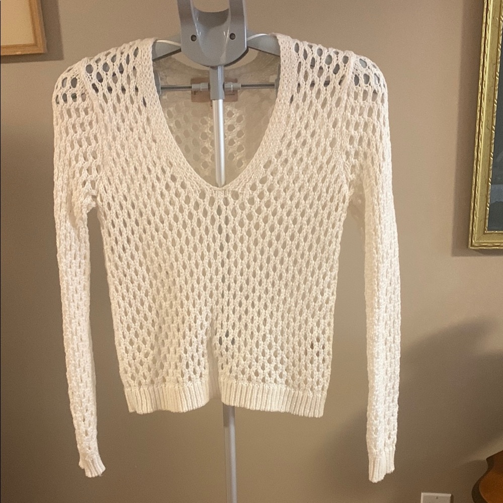 Philosophy Open Knit Sweater Cream Colour Size Small